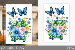 Butterflies Garden Flag. Spring Garden Flag Sublimation Product Image 1