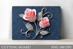 Roses Cutting Board. Flowers Cutting Board Sublimation Product Image 1