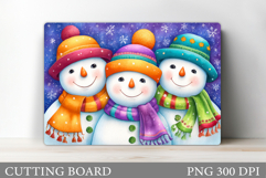 Christmas Cutting Board. Snowman Cutting Board Sublimation Product Image 1