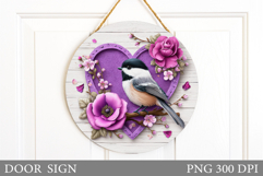 Spring Bird Door Sign Design. Spring Door Sign Sublimation Product Image 1