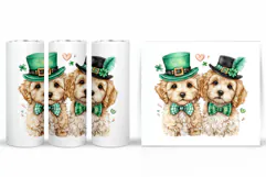 St Patrick Dog Tumbler. St Patrick Tumbler Sublimation Product Image 2