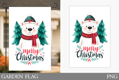Polar Bear Garden Flag. Christmas Garden Flag Design Product Image 1
