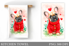 Cute Dog Kitchen Towel. Valentine Kitchen Towel Design Product Image 1