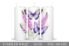 Butterflies Tumbler Design. Butterfly Tumbler Sublimation Product Image 1
