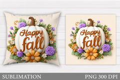 Fall Pumpkin Pillow Design. Pumpkin Sublimation Product Image 1