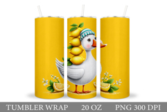 Cute Goose Tumbler Design. Goose Lemons Tumbler Sublimation Product Image 1