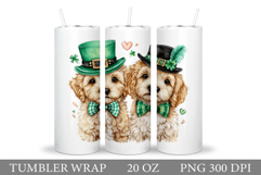 St Patrick Dog Tumbler. St Patrick Tumbler Sublimation Product Image 1