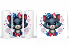 Patriotic Cat Tumbler Design. Patriotic Tumbler Sublimation Product Image 2