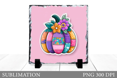 Pumpkin Slate Design. Patchwork Pumpkin Sublimation Product Image 1