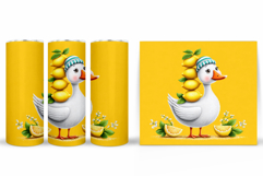 Cute Goose Tumbler Design. Goose Lemons Tumbler Sublimation Product Image 2