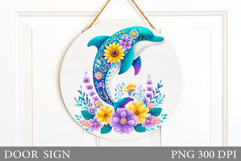 Dolphin Door Sign Design. Dolphin Sublimation Product Image 1
