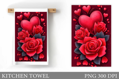 Roses Kitchen Towel. Flowers Kitchen Towel Design Product Image 1