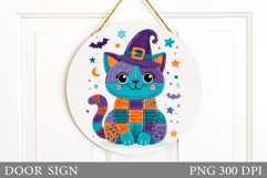 Halloween Cat Door Sign. Halloween Door Sign Design Product Image 1