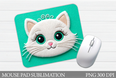 Cute Cat Mouse Pad Design. Cute Cat Sublimation Product Image 1