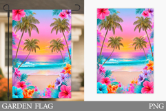 Sea Garden Flag Design. Beach Garden Flag Sublimation Product Image 1