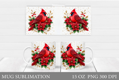 Cardinal Mug Design. Christmas Mug Sublimation Product Image 1