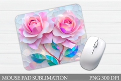 Roses Mouse Pad Design. Flowers Mouse Pad Sublimation Product Image 1