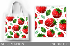 Strawberry Tote Bag Sublimation. Strawberry Sublimation Product Image 1