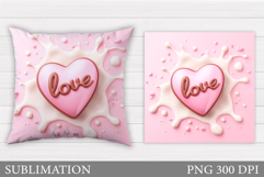 Love Pillow Design. Valentines Pillow Sublimation Product Image 1