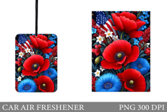Poppies Car Air Freshener. Floral Car Air Freshener Design Product Image 1