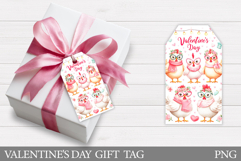 Valentines Chicken Gift Tag. Valentine Gift Tag Design Product Image 1