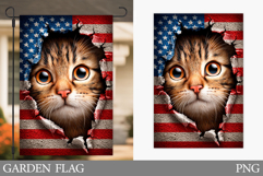 Patriotic Cat Garden Flag. Patriotic Garden Flag Sublimation Product Image 1