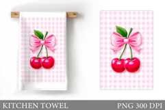 Cherry Kitchen Towel. Cherries Sublimation Product Image 1