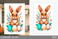 Easter Bunny Garden Flag.Easter Garden Flag Sublimation Product Image 1