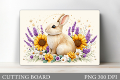 Bunny Cutting Board. Bunny Flowers Cutting Board Design Product Image 1