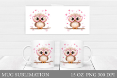 Valentines Owl Mug Design. Valentines Mug Sublimation Product Image 1