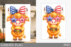 Patriotic Cow Garden Flag. Patriotic Garden Flag Sublimation Product Image 1