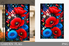 Patriotic Garden Flag Design. Wildflowers Garden Flag Product Image 1