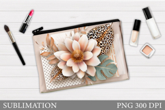 Floral Makeup Bag. Flowers Makeup Pouch Sublimation Product Image 1