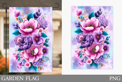 Flowers Garden Flag Sublimation. Floral Garden Flag Design Product Image 1