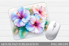 Tropical Mouse Pad Sublimation. Tropical Flowers Mouse Pad Product Image 1