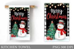 Snowman Kitchen Towel Design. Christmas Kitchen Towel Product Image 1