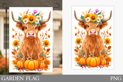 Fall Cow Garden Flag. Fall Garden Flag Sublimation Product Image 1