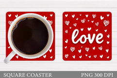 Love Coaster Sublimation. Valentines Coaster Design Product Image 1