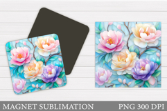 Flowers Magnet Sublimation. Floral Magnet Design Product Image 1