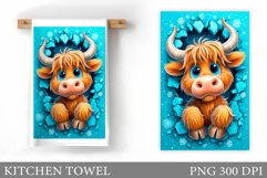 Cow Kitchen Towel Design. Cow Sublimation Product Image 1