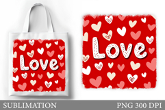 Love Tote Bag Design. Hearts Sublimation Product Image 1