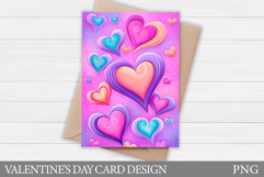Hearts Card Printable. Valentines Card Design Product Image 1