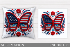 Patriotic Butterfly Pillow. Patriotic Pillow Sublimation Product Image 1