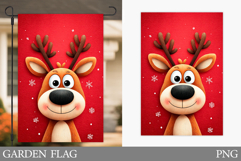 Cute Deer Garden Flag. Christmas Garden Flag Sublimation Product Image 1