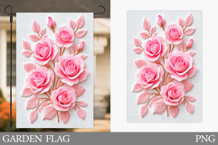 Roses Garden Flag Design. Flowers Garden Flag Sublimation Product Image 1