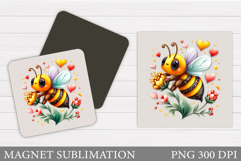 Cute Bee Magnet Design. Cute Bee Sublimation Product Image 1