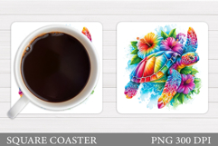 Sea Turtle Coaster Design. Turtle Sublimation Product Image 1