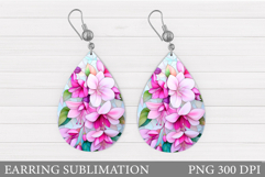 Flowers Teardrop Earring. Wildflowers Earring Sublimation Product Image 1