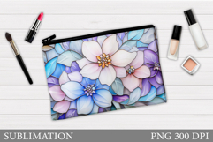 Flowers Makeup Bag Design. Flowers Cosmetics Bag Sublimation Product Image 1