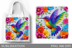 Hummingbird Tote Bag Design. Hummingbird Sublimation Product Image 1
